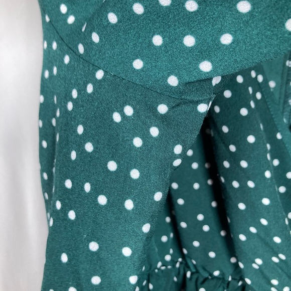 Uguest Green Polka Dot Long Sleeve Ruffle Dress Holiday Sz XXXL - Picture 6 of 14